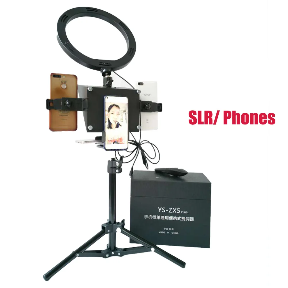 YS-ZX5 Plius Mobilusis Telefonas SLR Fotoaparatas Nešiojamų Teleprompter už Vlog 6 colių Smartfon, Video interviu gyventi Fotografavimo Prompter
