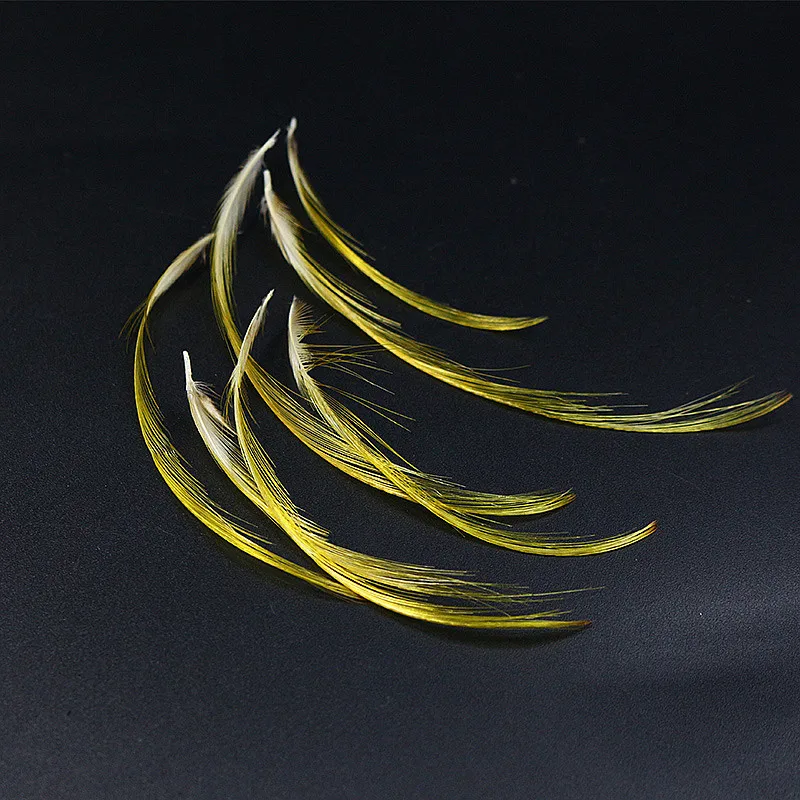 Karšto 2packs vidutinės ar didelės auksinio fazano galvos crest tradicinių skrenda skristi susiejimas plunksnos lašišos troutfly žvejybos medžiagos