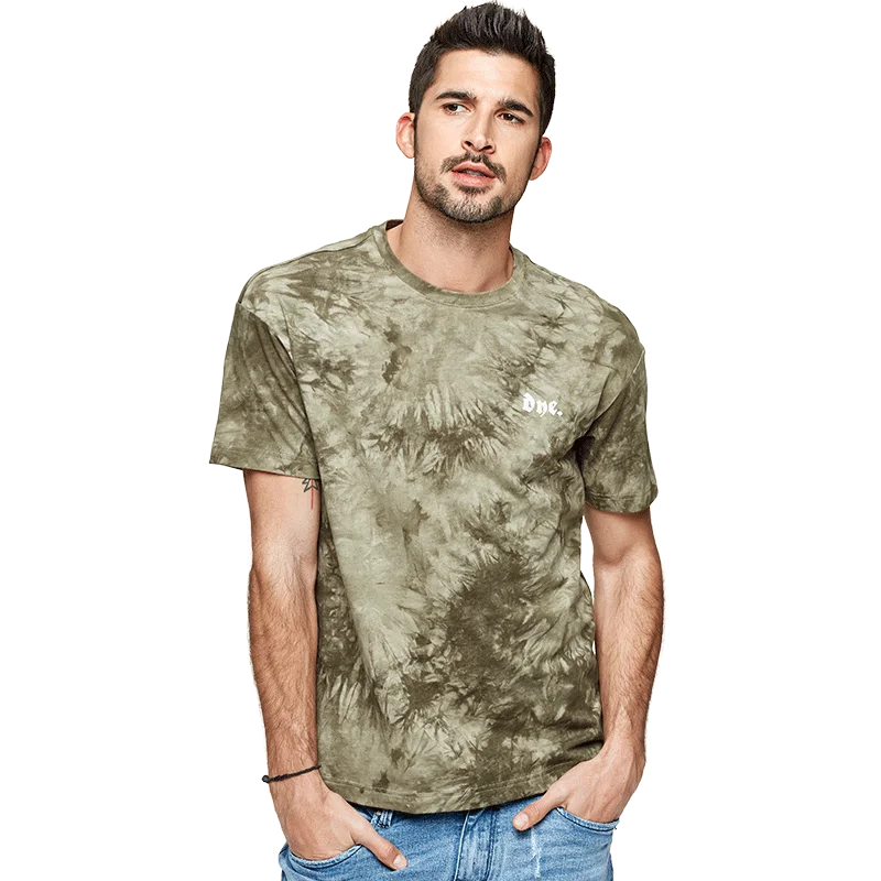 【KUEGOU】 vyriški trumpomis rankovėmis T-shirt Vasaros Korėja Asmenybės mados tie dažai hip-hop marškinėliai trumpomis rankovėmis vyrams Viršūnes CT-06322