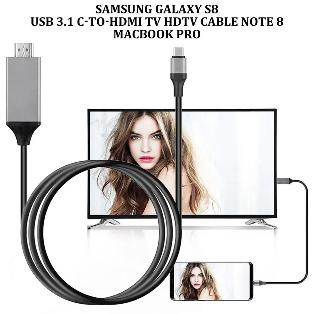 Mobilusis telefonas mobilus su Tipas-C USB-C-HDMI-suderinama 4K HDTV Kabelis Samsung Galaxy Note 8 9 HUAWEI 