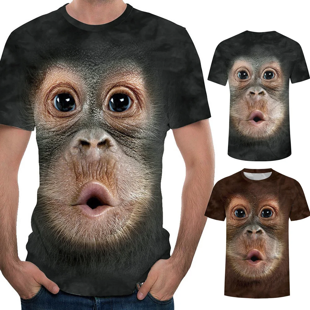 Vyrų Pramogos Gorila Beždžionė 3D Atspausdintas T-shirt Atsitiktinis trumpomis Rankovėmis Apvalios Apykaklės Viršūnes 2020 Vyrų Mados marškinėliai Topai Tees d88