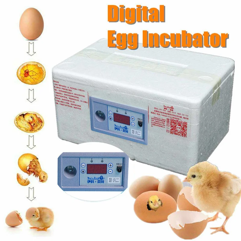 20 Kiaušinių Inkubatorius 12V Automatinis Skaitmeninis Šeimos Inkubatorius, Viščiukų Paukštiena Hatcher Putų vandens telkinys Inkubatorius Ūkio Inkubacijos Įrankiai