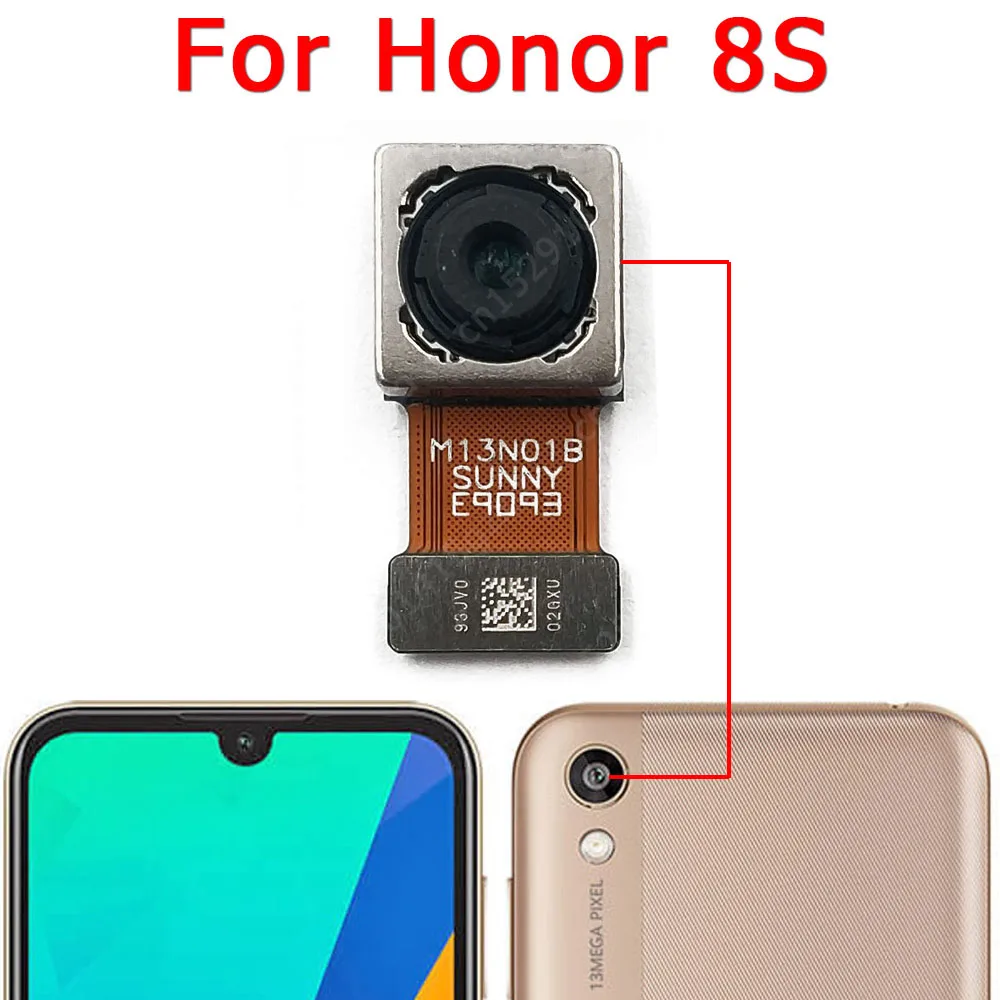 Originalą Huawei Honor 8S Priekiniai Galinio vaizdo atsarginę Kamerą Priekinės Pagrindinis Susiduria Mažos vaizdo Kameros Modulis Flex Pakeitimo Atsarginės Dalys