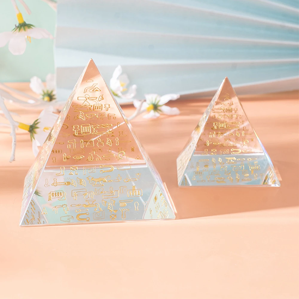 K9 Krištolo, Egipto Piramidės Miniatiūrą 60mm 80mm Egipto Gydomųjų Reiki Chakra Energijos Piramidės už Gydymą Feng Shui Namų Dekoro