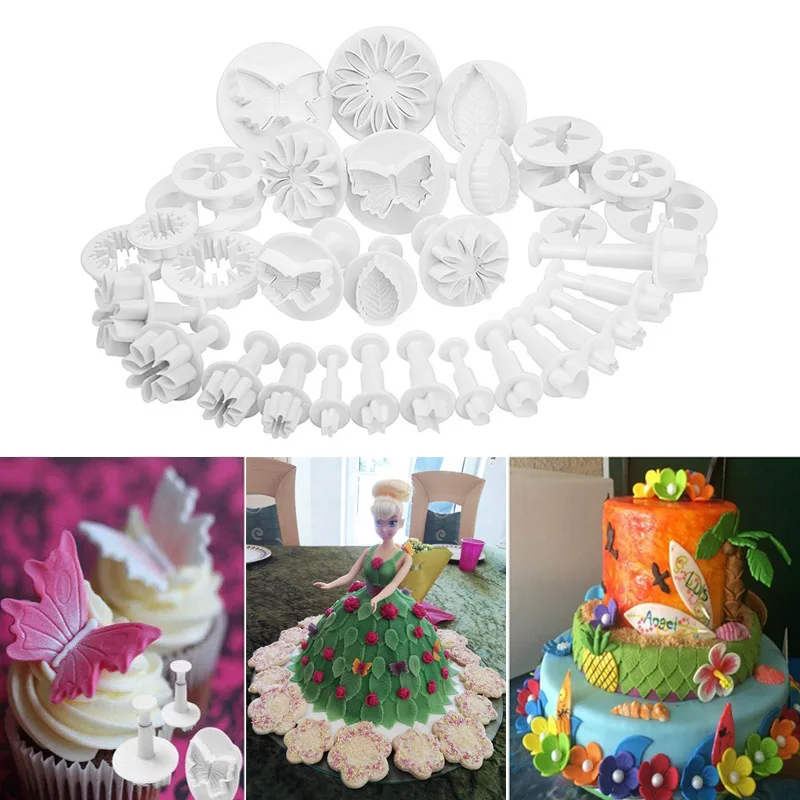 14 rinkiniai/46pcs Tortas Bakeware Apdailos Įrankiai Gėlių Minkštas Cutter Dekoratorių Rinkinys Cookie Pelėsiai 