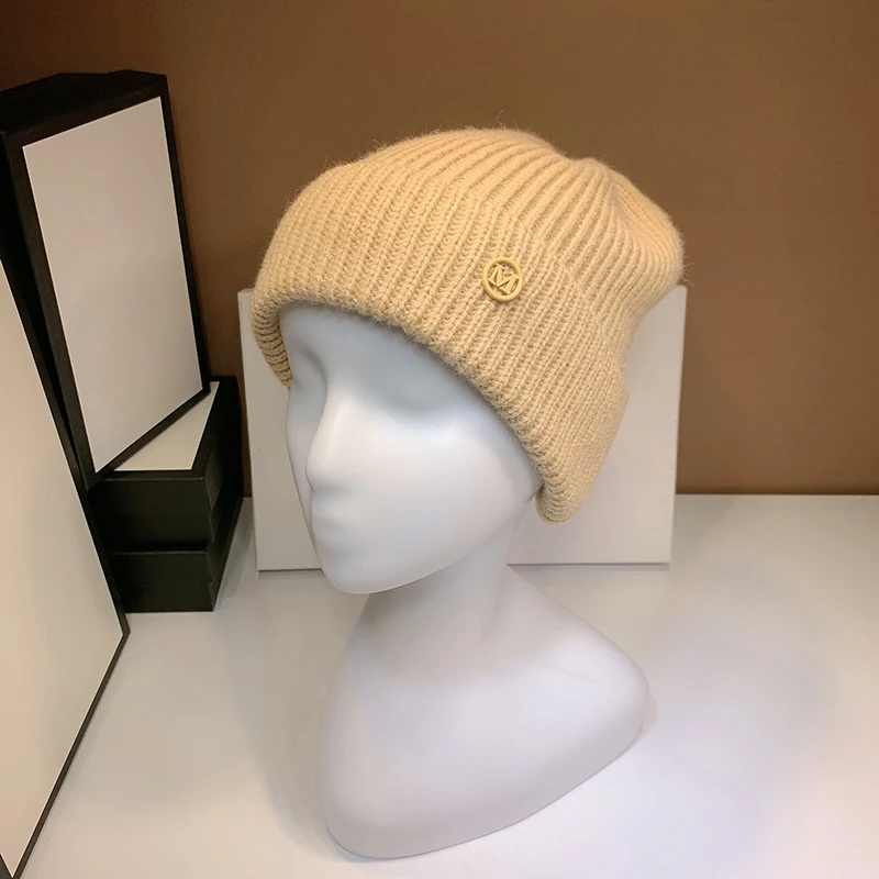 Moterų žiemos skrybėlę megzti vilnos beanies moterų mados skullies atsitiktinis lauko slidinėjimo kepurės storos šiltos kepurės moterims
