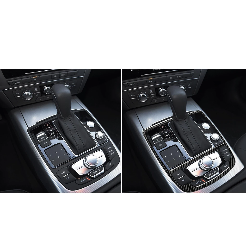 Audi A6 S6 C7 ir A7 S7 4G8 2012-2018 Priedai Anglies Pluošto Interjero Pavarų Perjungimo Supa Shifter Skydelio Dangtelį Apdaila Lipdukas