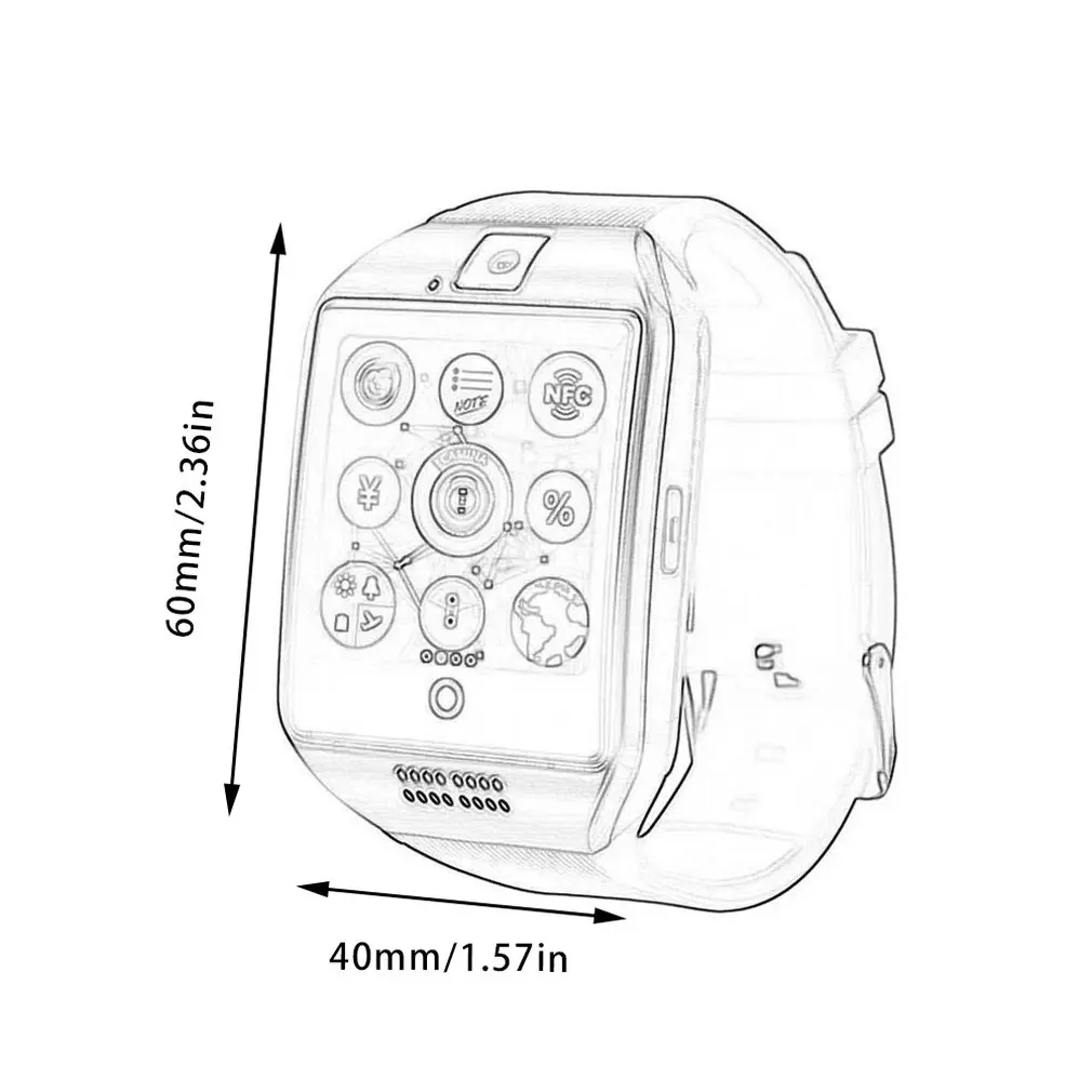 Smart watch laikrodis Q18 SmartWatch Paramos Sim TF Kortelės Telefono Ryšio Stumti Pranešimą Kamera, 