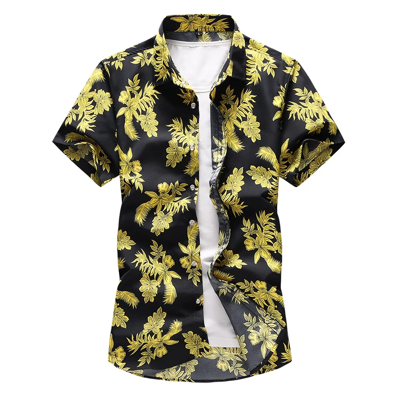 17 spalva Vasaros Paplūdimio Havajų Vyrai Trumpas Rankovės Marškinėliai gėlių Spausdinti Marškinėliai Atostogų Šalis Camisa Hawaiana Prekės marškiniai 6XL 7XL