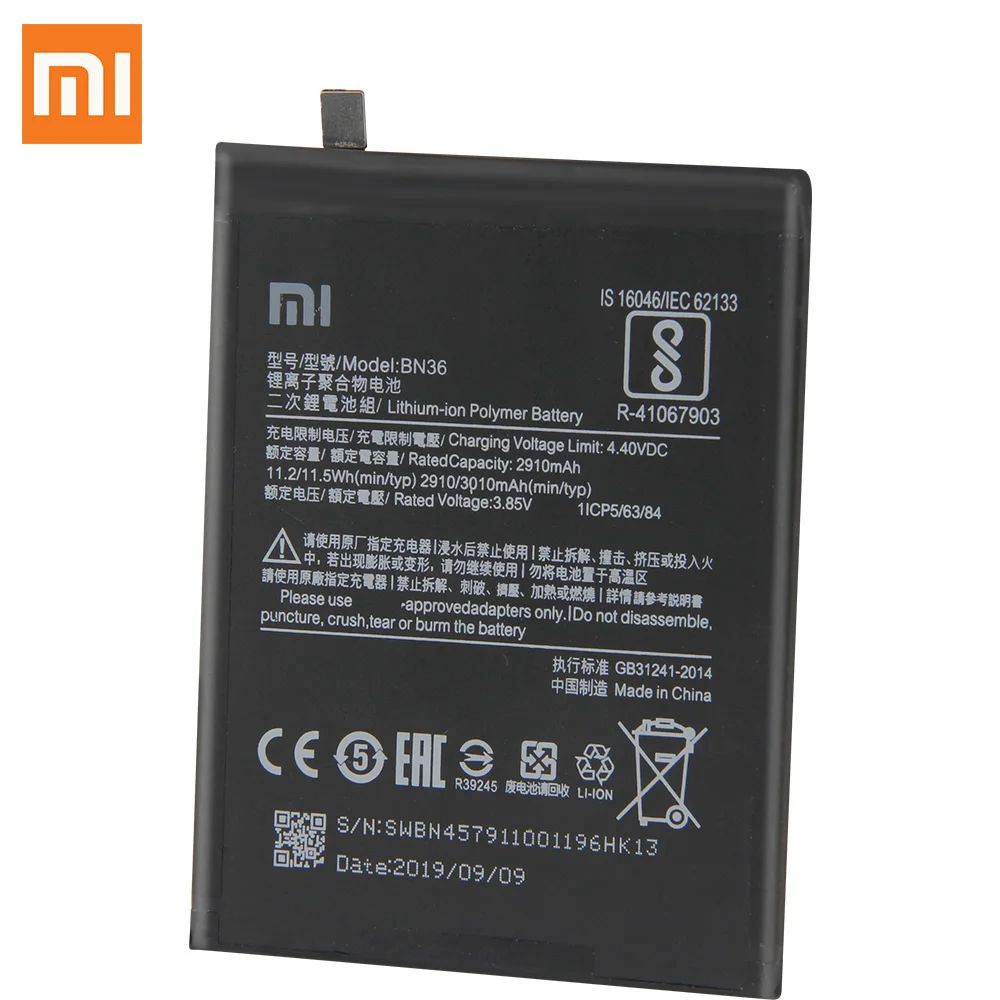 XiaoMi Naujas Autentiškas Bateriją BN36 už Xiaomi Mi 6X Mi A2 MiA2 Originalios Telefonų Baterijos 3010mAh