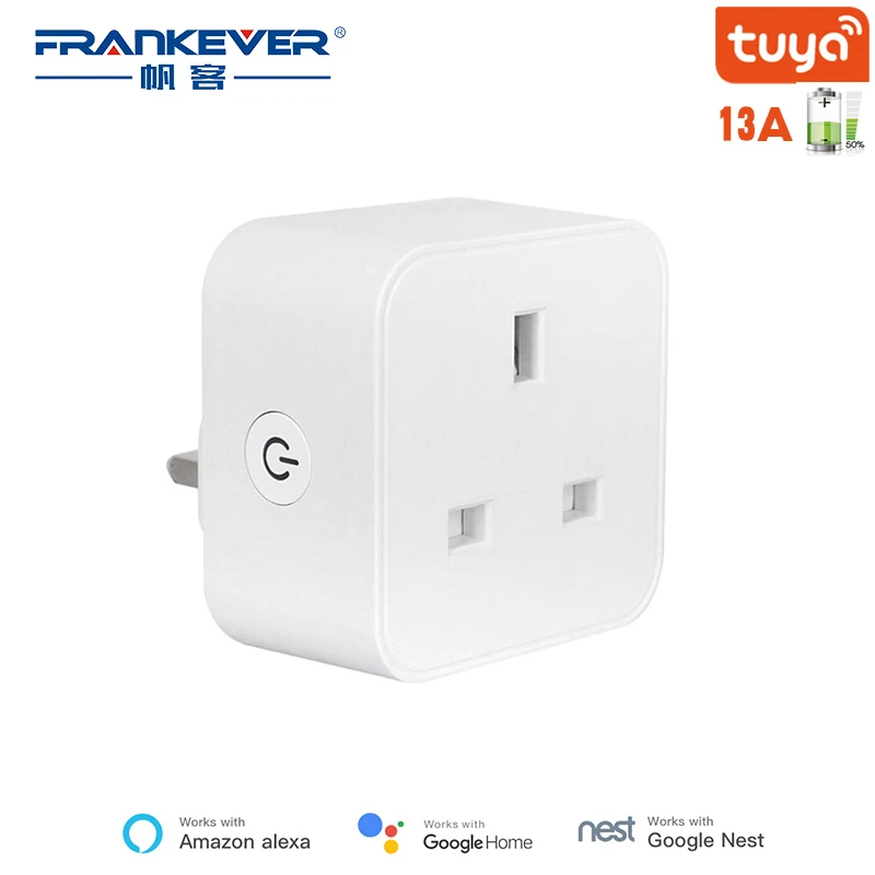 FrankEver UK Wifi Plug 13A 16A Smart Lizdų su Maitinimo Stebėsenos Surge Protector, Balso Kontrolės Dirbti su Alexa 