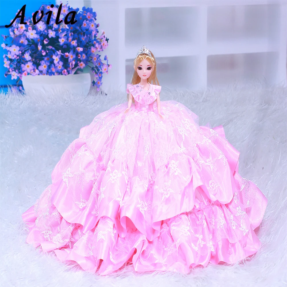 Lėlė Princesė Vestuvių Suknelė Rožinės ir Baltos spalvos Drabužiai Tiktų 30cm bjd ir 12 Cm Lėlės Nešioti Žaislą Priedai