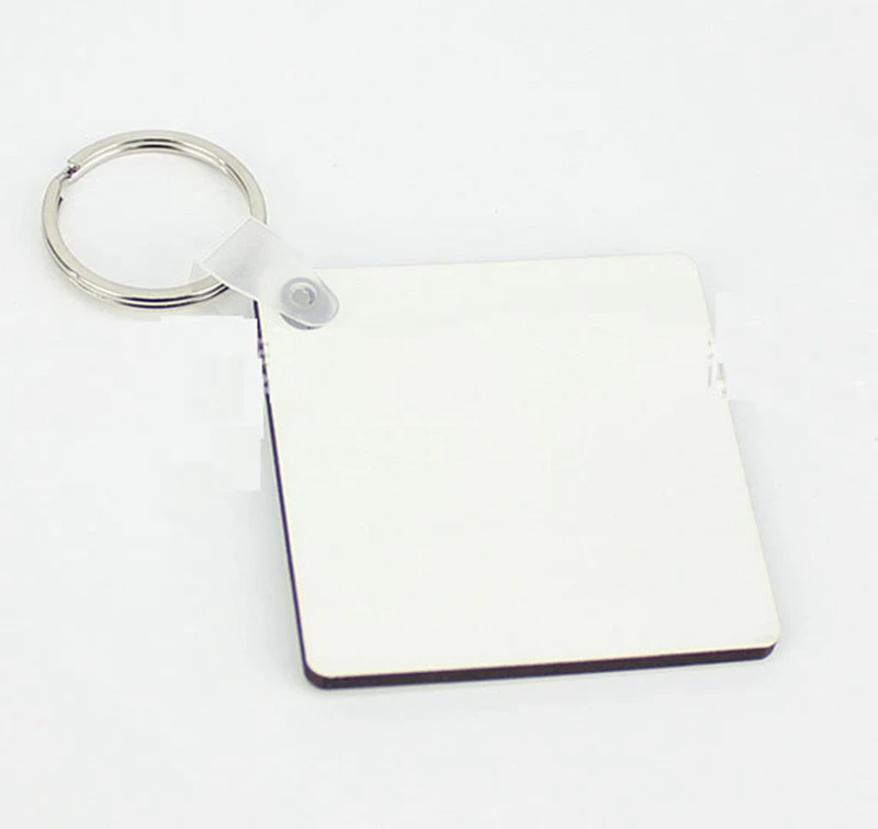 30pcs MDF Key Chain Kvadratinių Medinių Sunku Valdybos Dvipusis Spausdinimas paketų prižiūrėtojų raktinę Tuščią Keychain 