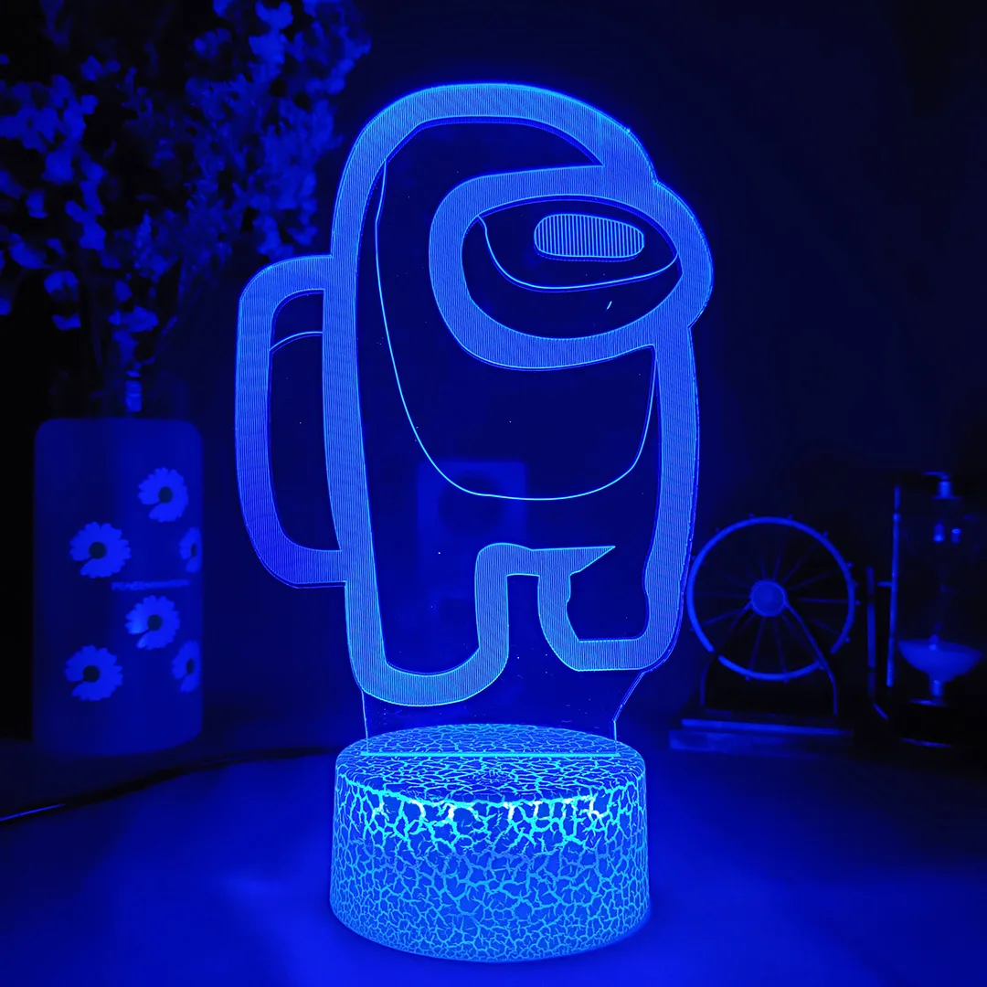 Karšto Draugų Žaidimą iš mūsų, LOGOTIPAS, 3D Iliuzija Darbalaukio Lempos Kavos Stalo Dekoro LED Jutiklis Šviesos Atmosferą, Naktiniai Naktį Žibintai