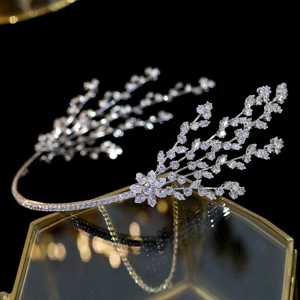Naujas dizainas tiara karūna šalies baigimo ceremonija vestuvių plaukų aksesuarai, plaukų juostos lankelis lankelis vestuvių suknelė priedai