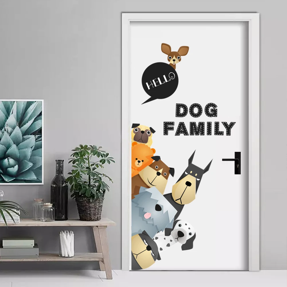 Kūrybos lipdukai mielas panda šunų šeimos sienų lipduko vaikų kambario namų dekoro meškiukas, vaikų kambarys decal baby vaikų darželio kambario Dekoro
