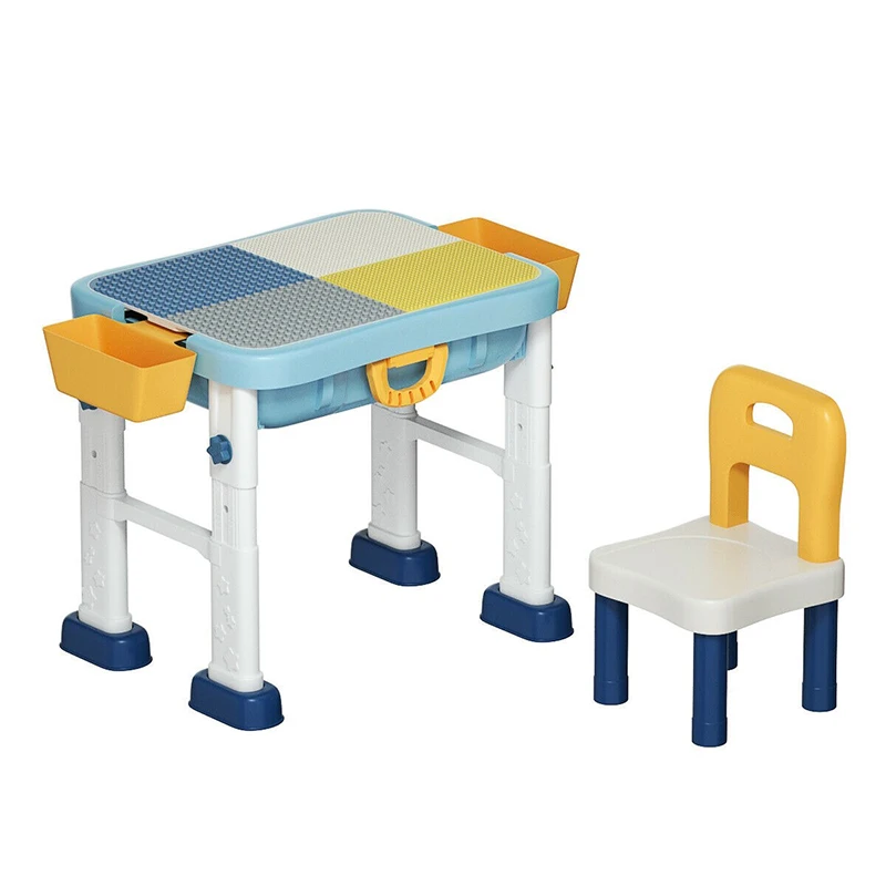 6 1 Vaikų Veikla Stalo Kėdės Rinkinys, 3 Aukščių Reguliuojama Saugaus ABS Medžiagos Mokymosi Daugiafunkcį Vaikų Baldų Komplektai