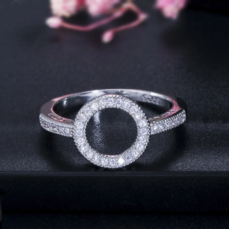 2020 naujas mados halo 925 sterlingas sidabro mados žiedas mergina įsimylėjėlių meilės šalis, dovana, papuošalai urmu parduoti moonso R5466