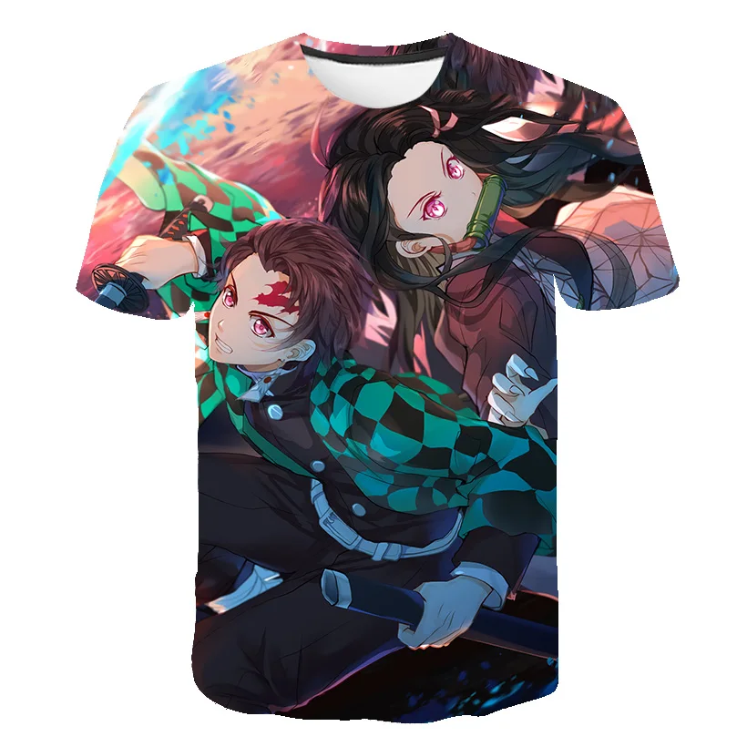 120-5XL Marškinėliai Vyrams / Moterims Anime Demon Slayer Kimetsu Nr. Yaiba 3D Atspausdintas T Shirts Harajuku Stiliaus Marškinėliai Streetwear Viršūnės