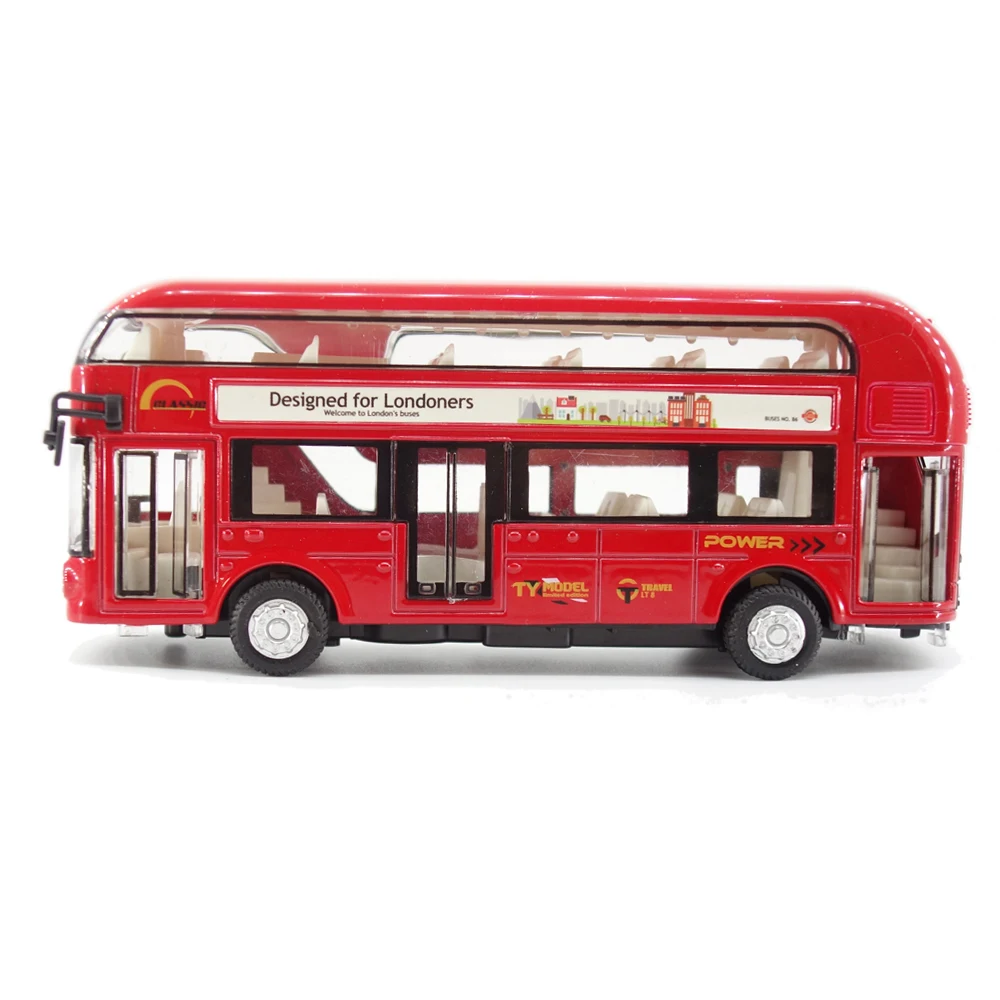Diecast Londono Autobusų Dviaukštis Autobusas Žaislas Transporto Duris Gali Atidaryti Uždaryti Mirksi Šviesos&Music Miesto Autobus Londres