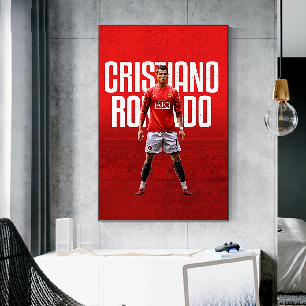 Futbolo Žvaigždė C-Ronaldo Drobė Spausdinti Paveikslai Sporto Plakatas Sienos Meno Šiuolaikinių Nuotraukų Kambarį Cuadros Namų Dekoro