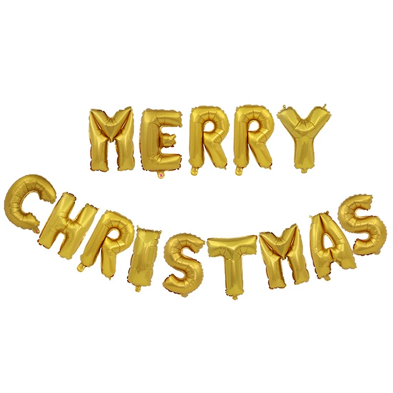 1set 16inch Linksmų Kalėdų Laiškas Aliuminio Plėvelę, Balionas Nustatyti Kalėdinė Dekoracija 2020 NAUJŲJŲ Metų Scenos Išdėstymas Vaikų Globos Žaislai