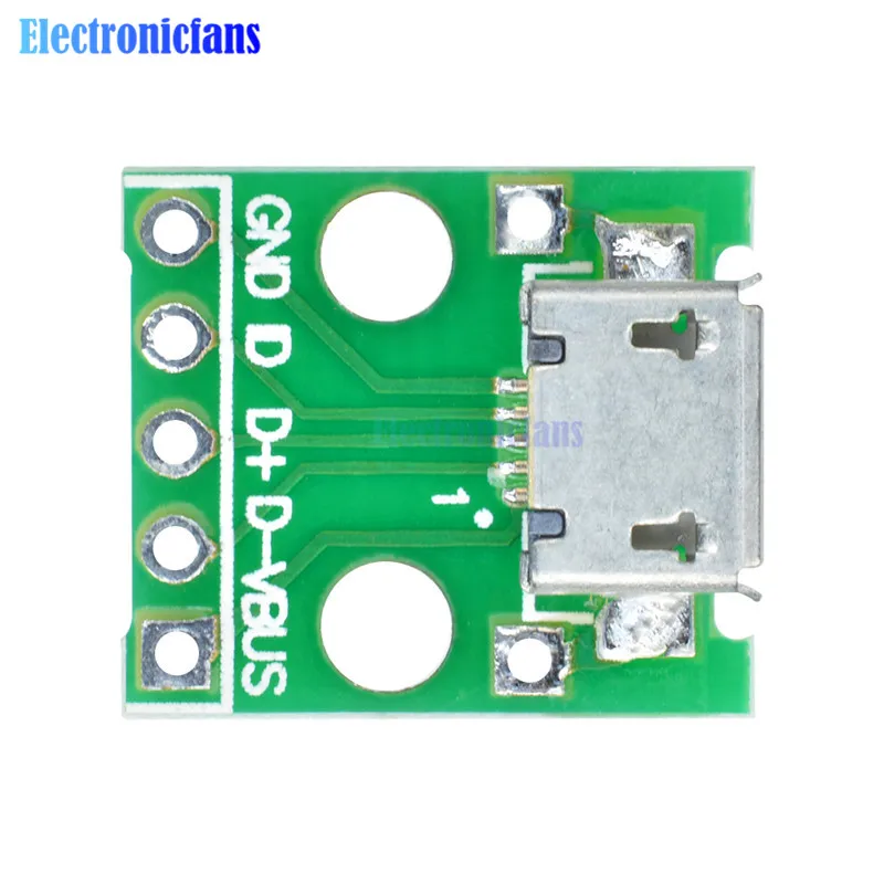 50Pcs/Daug MICRO USB PANIRTI Adapteris 5Pin 2.54 mmDip Female Jungtis Micro-Usb 