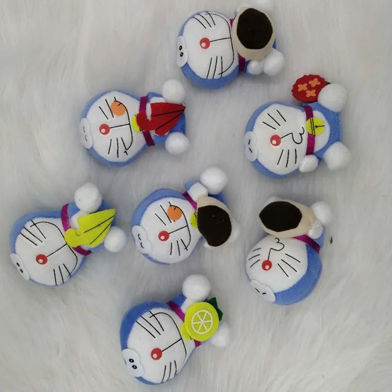 8pcs 10cm Mažų Įdaryti Mini Doraemon pav šalis dekoro lėlės 