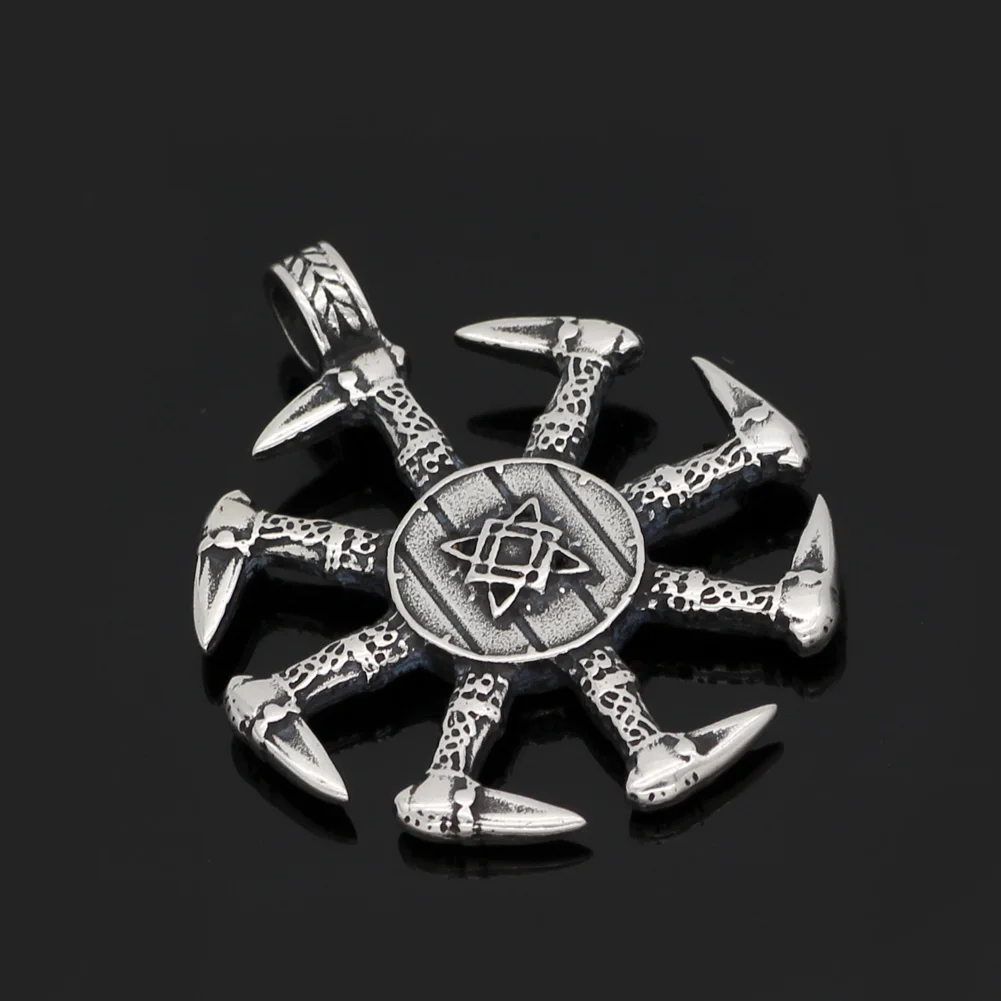 Kolovrat Slavų (Svetoch) Amuletas Sterlingų nerūdijančio plieno Skandinavų Vikingų karoliai Pakabukas