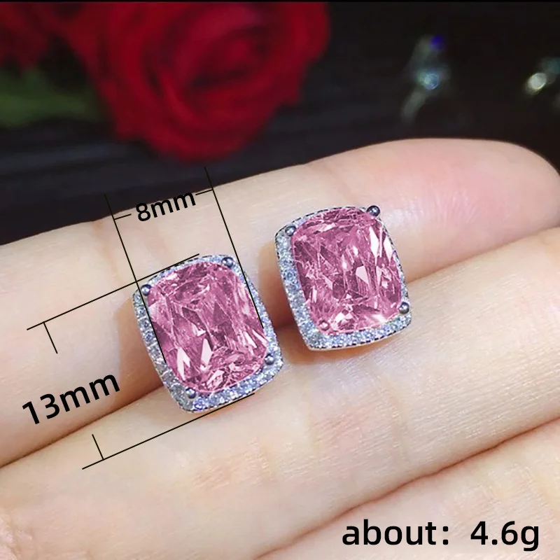 2021 naujas prabangus Rožinė spalva princesė lady auskarai moterims, jubiliejaus dovana, juvelyriniai dirbiniai didmeninė E5983-ROŽINĖ