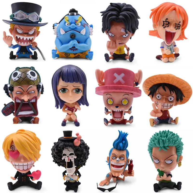 12 Stilių, Anime One Piece GK Luffy Chopper Frank Robin Sanji Nami Zoro PVC Veiksmų Skaičius, Kolekcines, Modelis Kalėdų Dovana Žaislas