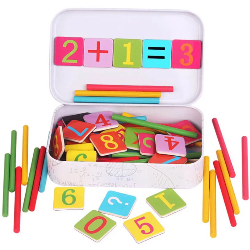 Montessori Magnetinės Geležies Box Skaitmeninis Laikrodis, Matematikos Žaislas Numeris Skaičiavimo Žaislas Medinės Lazdelės Baby Vaikų Mokymąsi, Švietimo Žaislas Vaikams
