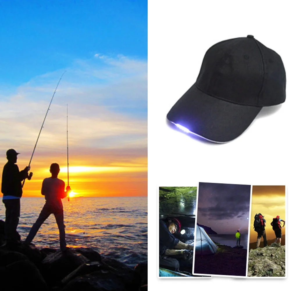 LED lempos, Baterijos Dangtelis Šviesos Medvilnės Kamufliažas Lankstymo kepurė Su LED Light Žibintuvėlis Dviračių naktinė Žvejyba
