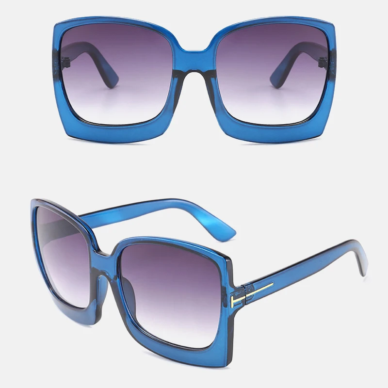 Didelis Rėmas Gradientas Saulės Akiniai Moterų Negabaritinių akiniai nuo saulės Ženklo Dizaineris Plastiko Moterų UV400 gafas de sol mujer Akiniai nuo saulės