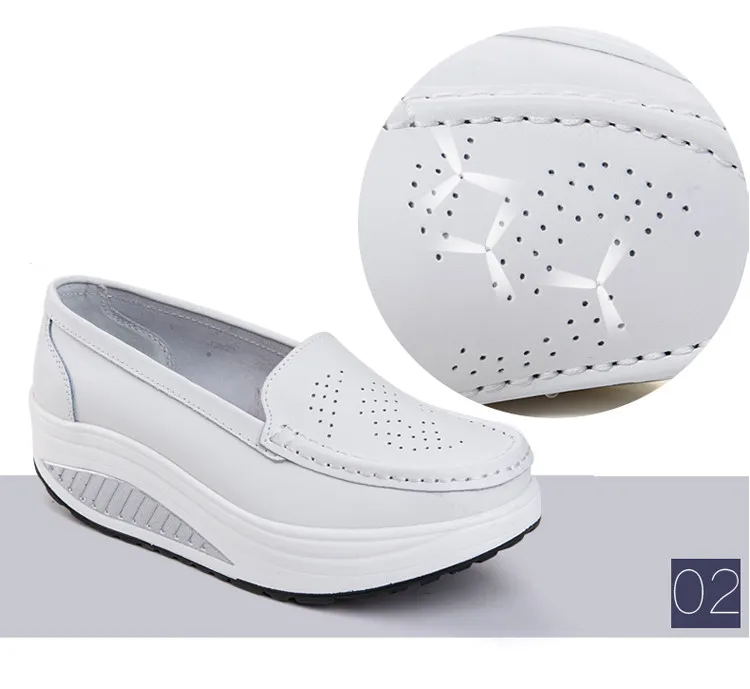 2020 m. Pavasario vasaros kokteilis batų Kvėpuojantis tuščiaviduriai iš Vienišų moterų batai slaugytojos batai yra balti ir platforma batai moteris