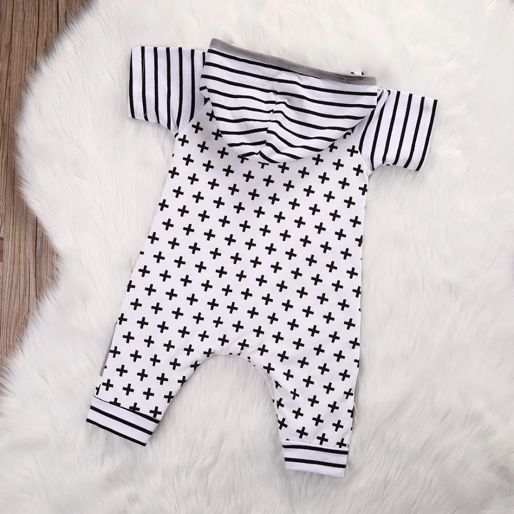 2020 naujas stilius kūdikiams trumpomis rankovėmis su Gobtuvu kūdikiui berniukas drabužius kryžiaus modelis naujagimių drabužiai kūdikiams, drabužiai jumpsuit Komplektai