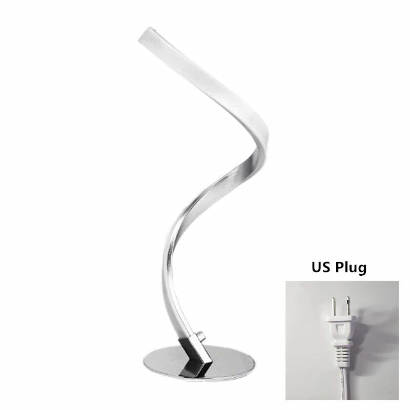 Kūrybos ES/JAV Kaištis Spiralinės LED Stalo Lempa Namų Kambarį staliukas Touch Naktį Šviesos Skaitymui Apdaila