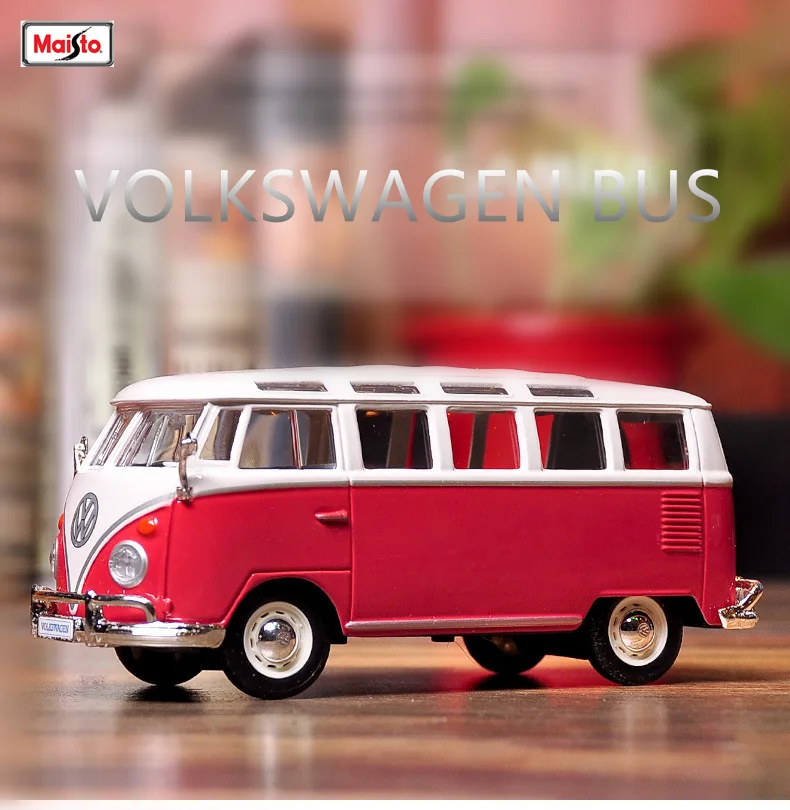 Maisto 1:25 Volkswagen Autobusų Samba Karšto Lydinio automobilio modelį die-casting modelio automobilių modeliavimo automobilių apdailos surinkimo dovana žaislas