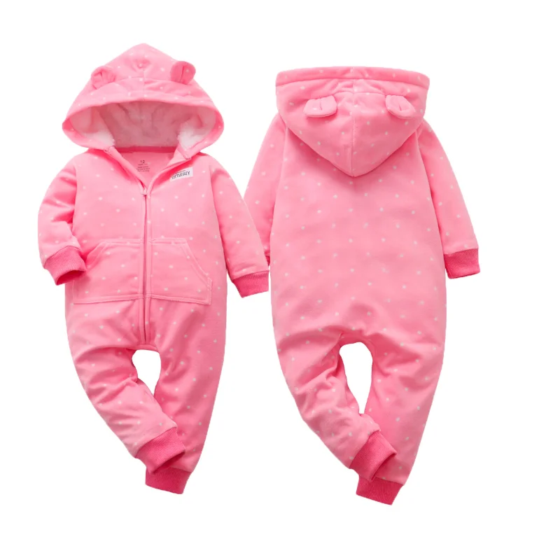 Šiltas Kūdikiams, kūdikių romper 2020 m. Rudenį, Žiemą gobtuvu polar fleece Bamblys baby berniukas ir mergaitė drabužių jumpsuit 12-24Months