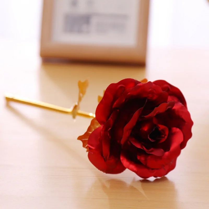 Valentino Dieną, Kūrybos Dovana 24K Folija Padengta Rožių Auksas Pakilo Trunka Amžinai Meilės, Vestuvių Dekoras Meilužis Apšvietimo Rose Lašas Laivybos