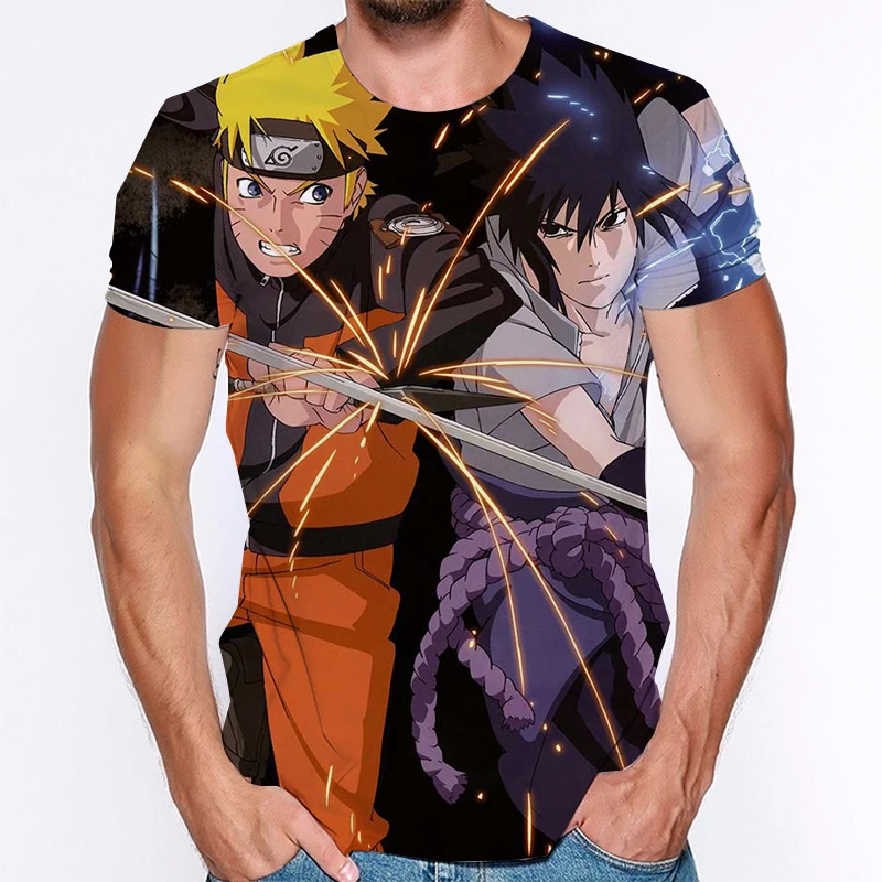 Naujas Mados Vasaros 3D Mens Naruto marškinėlius Japonijos Anime Harajuku Unisex Trumpas Rankovės Cool Spausdinti Dizainas Atsitiktinis Negabaritinių marškinėliai