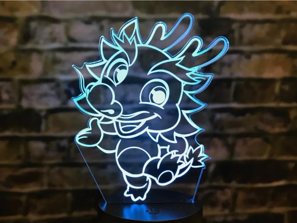 Kinų Zodiako ženklas LED 3D Iliuzija Stalo Lempa Touch 7 Spalva Keičiasi Naktį Žibintai Karvės, Pelės, Triušiai, Tigras, Gyvatė Kiaulių Šuo Gyvūnų Lempos