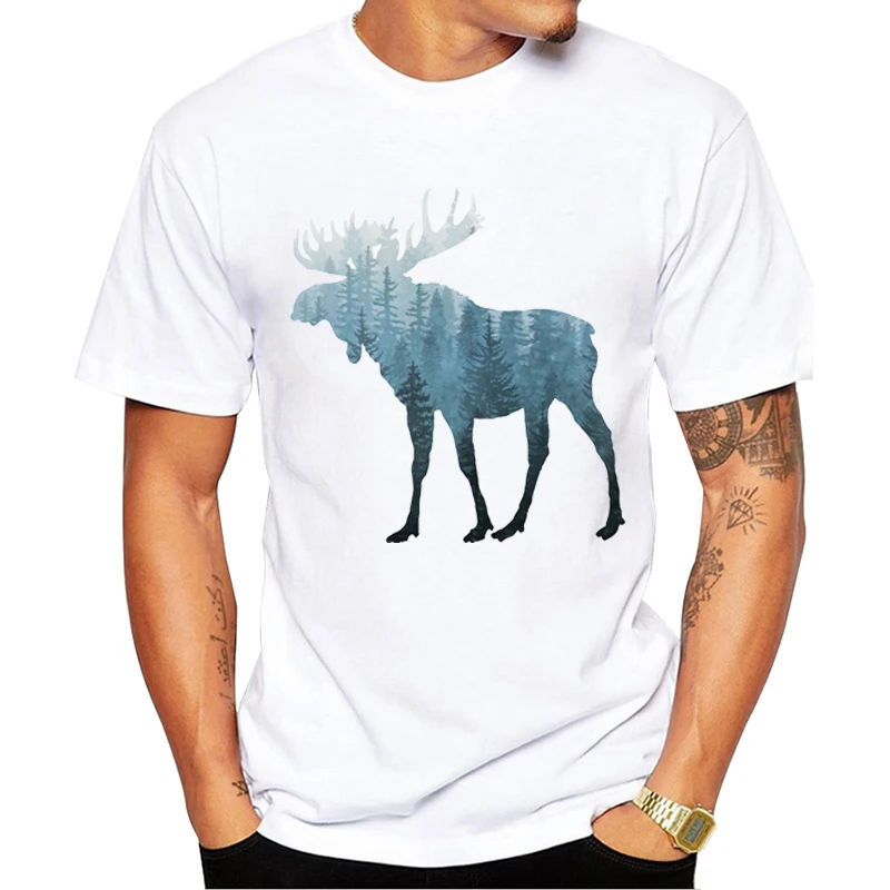 Hipster Grunge Varva Vaivorykštės Ūkanotų Miškų Spausdinti Vyrų T-Shirt Juokinga Geometrinis Tshirts Trumpas Rankovėmis Tee Mados Viršūnes