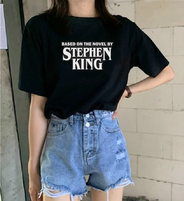 Kuakuayu HJN Romaną Stephen King Marškinėliai Siaubo Marškinėliai Mados Helovinas Marškinėliai Nevykėlių Klubas Vintage Marškinėliai