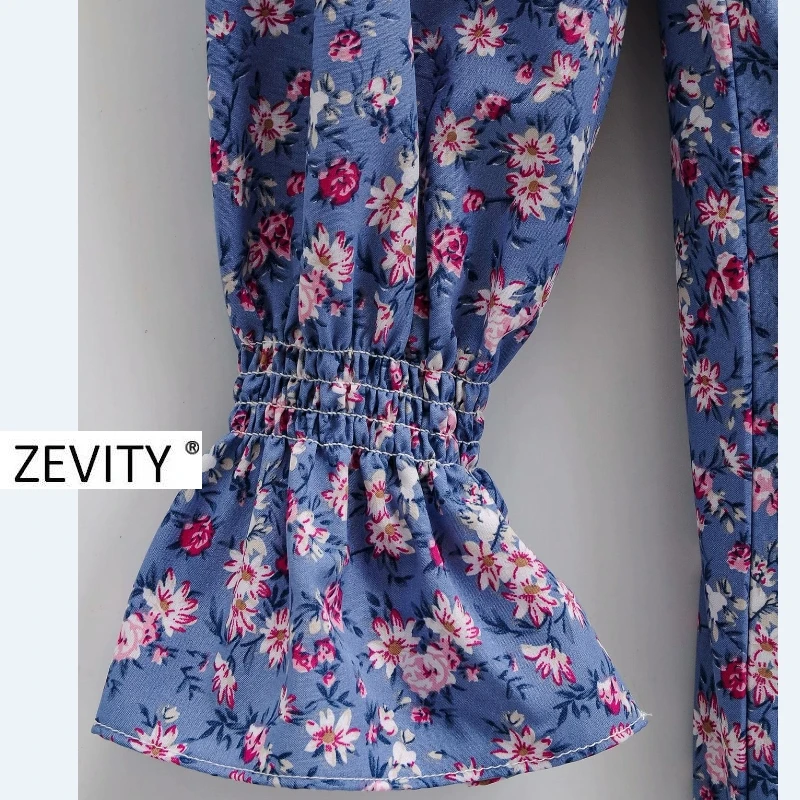 Zevity Moterų derliaus gėlių spausdinti nereguliarus raukiniai atsitiktinis slim mini suknelė moterų, o kaklo prašmatnus vestido prekės šalis Suknelės DS4203