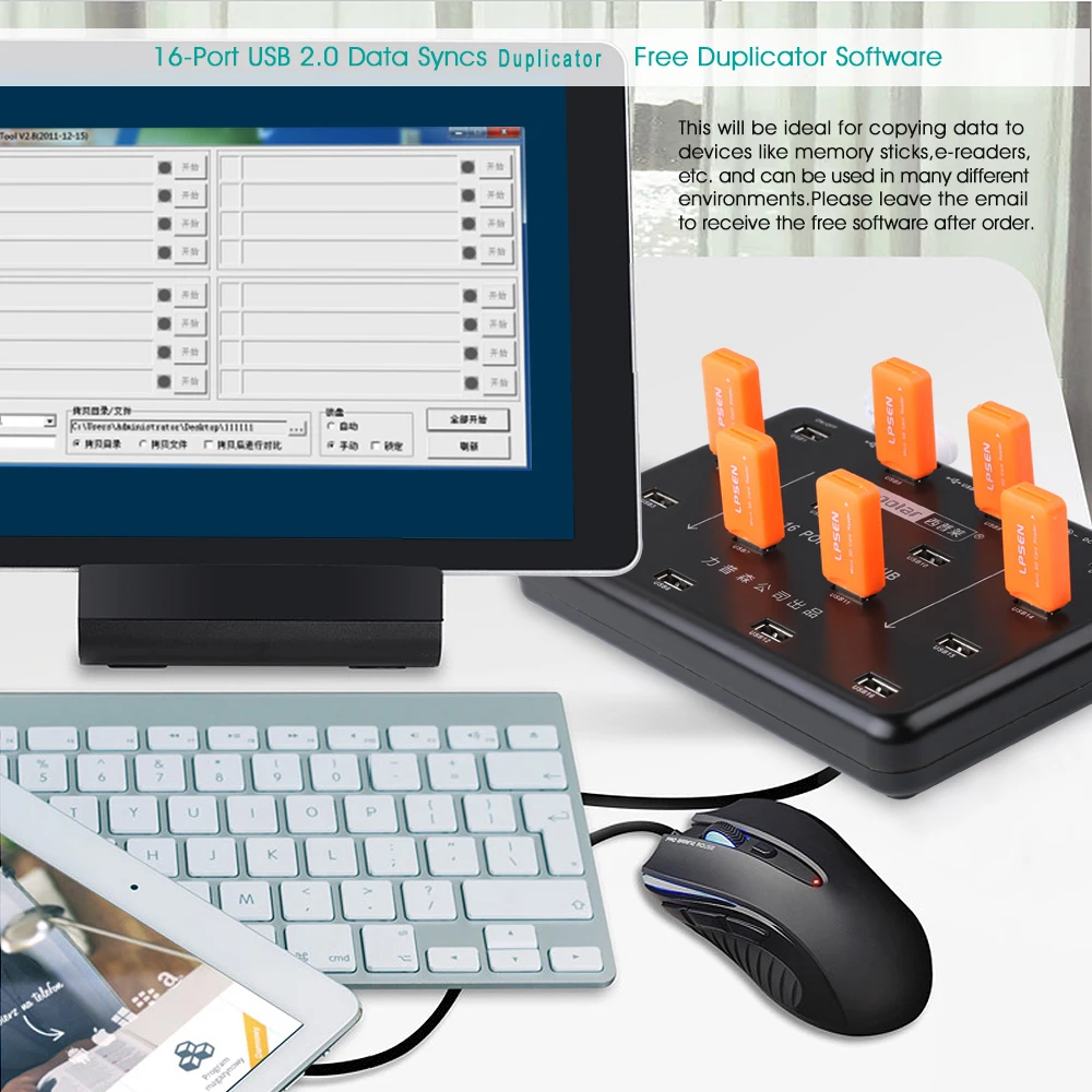 Sipolar 16 Prievadų USB Dublikatoriai Centru Gamyklos USB Disko, TF, SD Kortelių Skaitytuvą, USB 