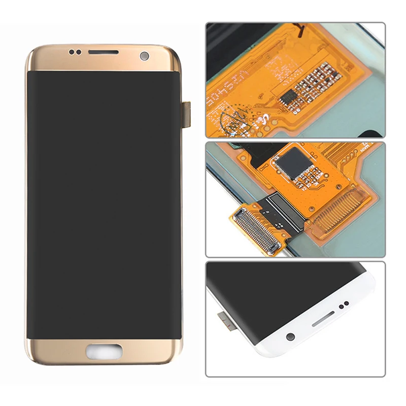 Naujas G935F LCD Samsung Galaxy S7 Krašto LCD Su Rėmu Vietoje 