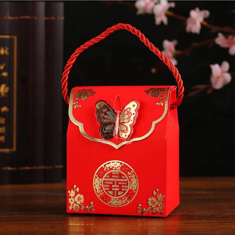 50pcs Kūrybos stiliaus Kinijos Saldainių Dėžutė Aukso Folija Vestuvių Naudai ir dovanos suvenyrai Santuokos Dovanų Dėžutė Pakuotės Šalies Prekių
