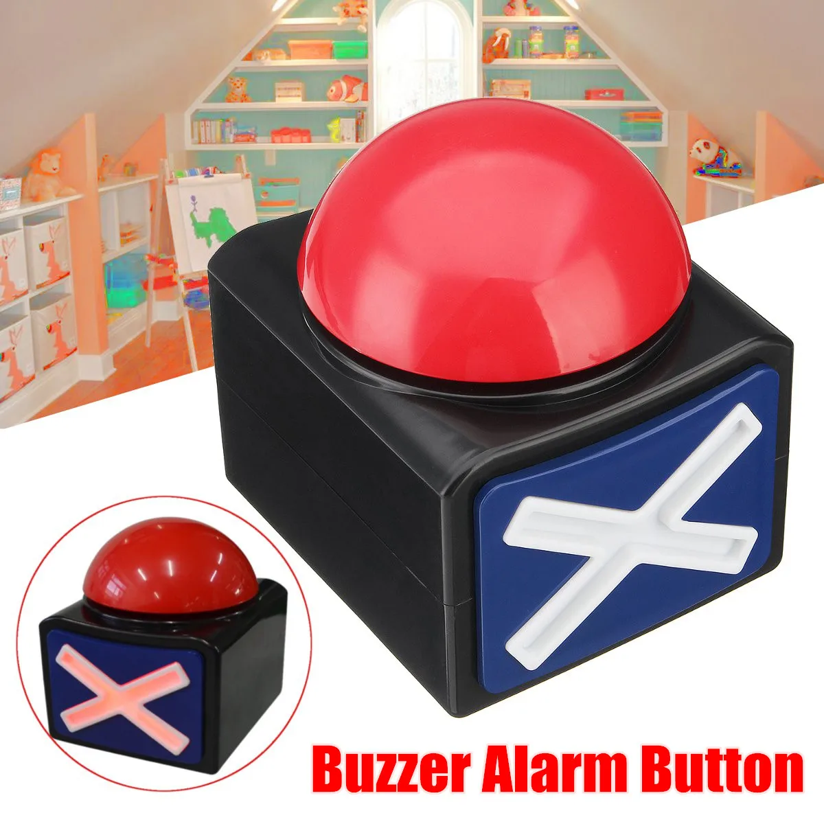 Raudona Žaidimą Atsakyti Buzzer Alarm Mygtuką w/ Garso, Šviesos, Sumažinti Stresą, Pokštas, Išdaiga Didelis