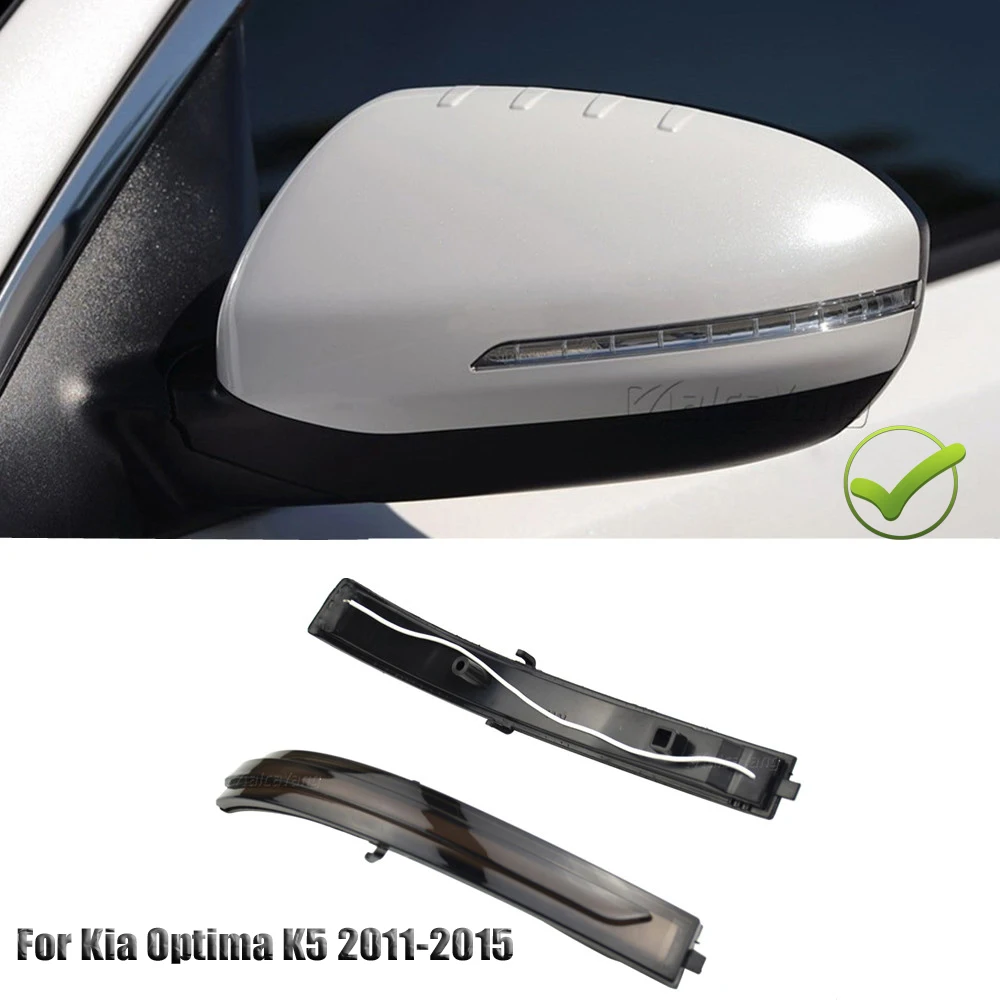 Už Kia Optima K5 TF 2011-M. LED Dinaminis Posūkio Signalo Indikatorių Pusės Galinio vaizdo Veidrodis Lemputė